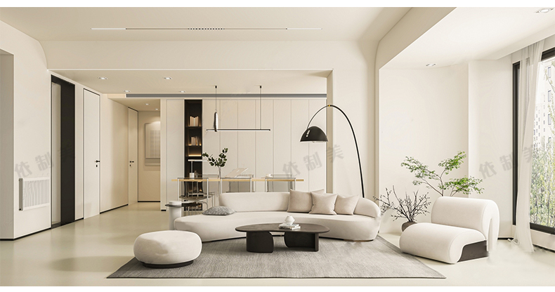 130款现代简约极简风格家装整体黑白灰餐厅卧室客厅3D模型库3Dmax