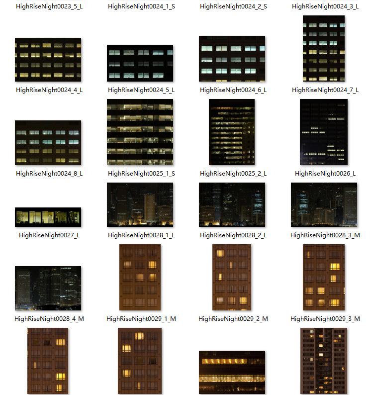 286张建筑楼房窗户夜景贴图jpg 纹理贴图