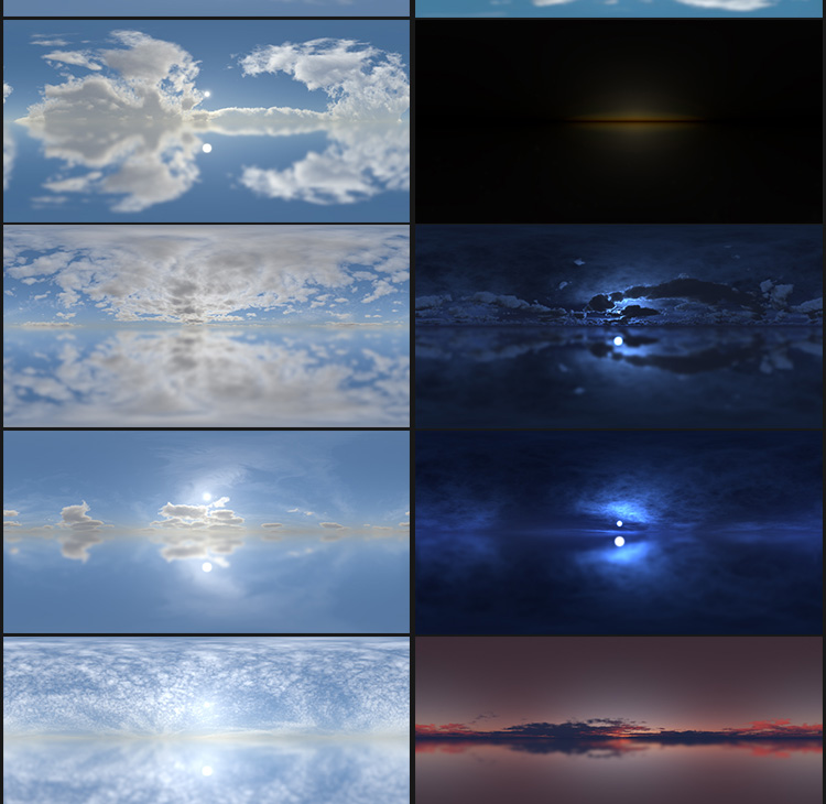 126款天空HDRI环境灯光贴图3d渲染6K素材hdr打光exr格式