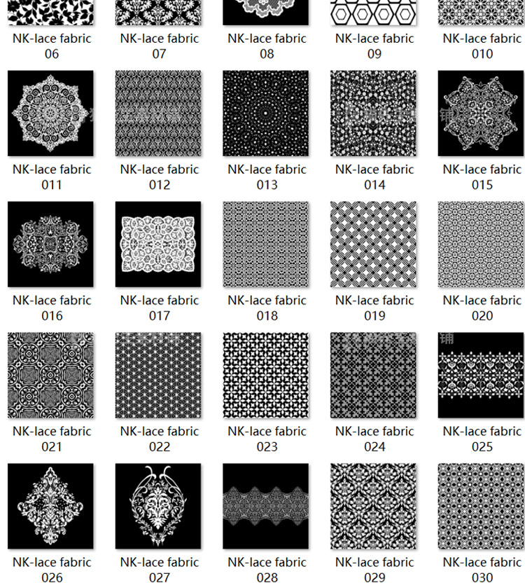 140张蕾丝花边织物图案无缝纹理贴图