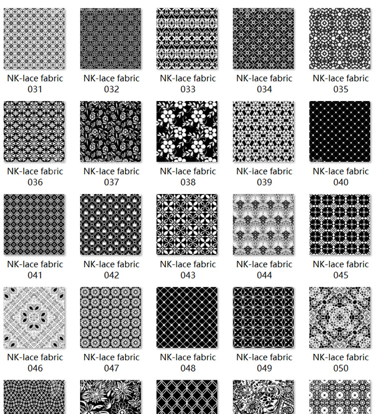 140张蕾丝花边织物图案无缝纹理贴图