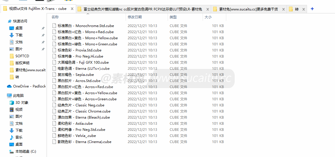 18款富士经典负片模拟滤镜nc/cc胶片复古色调PR/FCPX达芬奇LUT预设LR预设