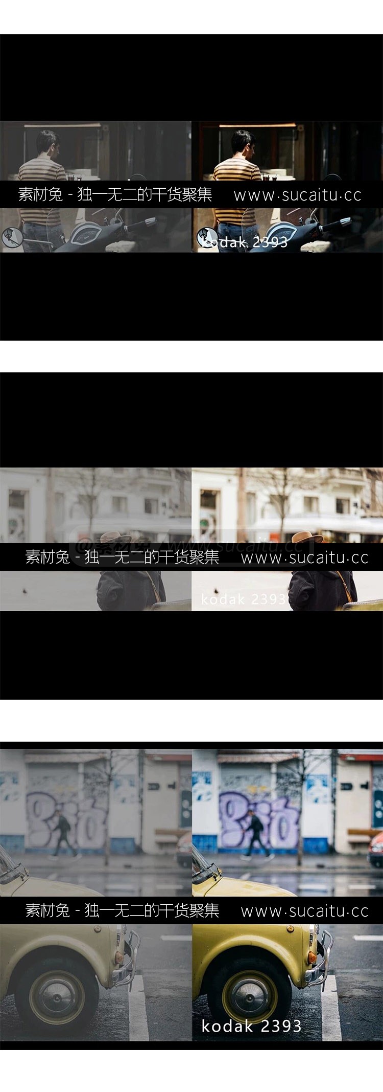 柯达2393好莱坞电影胶片调色 LR复古预设PSFCPX达芬奇PR剪映LUT预设