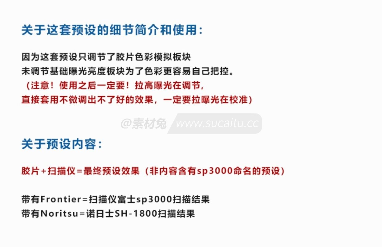 柯达胶片配置文件预设 SP3000扫描仪胶片色调 PS/ACR 预设LR滤镜