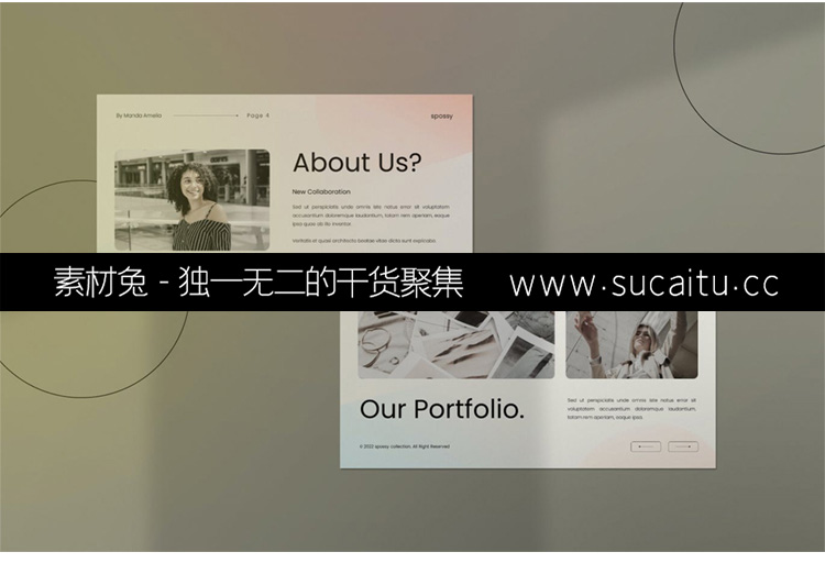 Spossy极简渐变全息艺术时尚PPT模板现代商务提案通用汇报策划