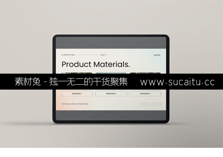 Spossy极简渐变全息艺术时尚PPT模板现代商务提案通用汇报策划