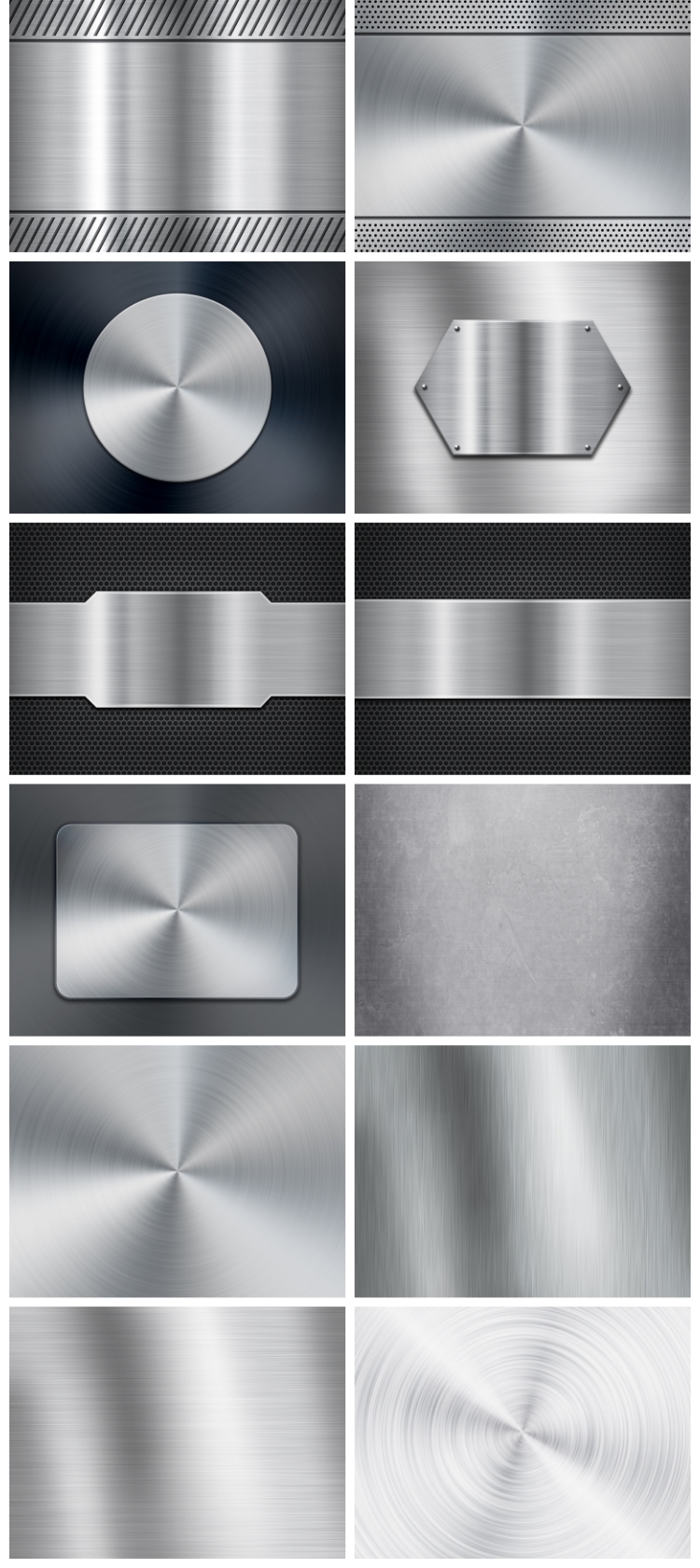 30款银色灰色ps金属拉丝底纹质感贴图材质背景设计元素高清图片素材图