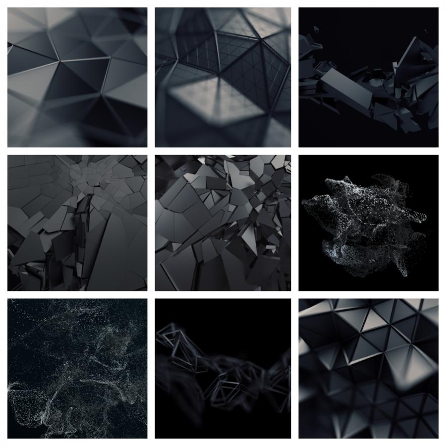 50款酷炫黑色几何流体立体背景JPG格式